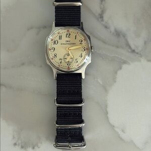 IWC Black and Silver Watch with NATO Strap